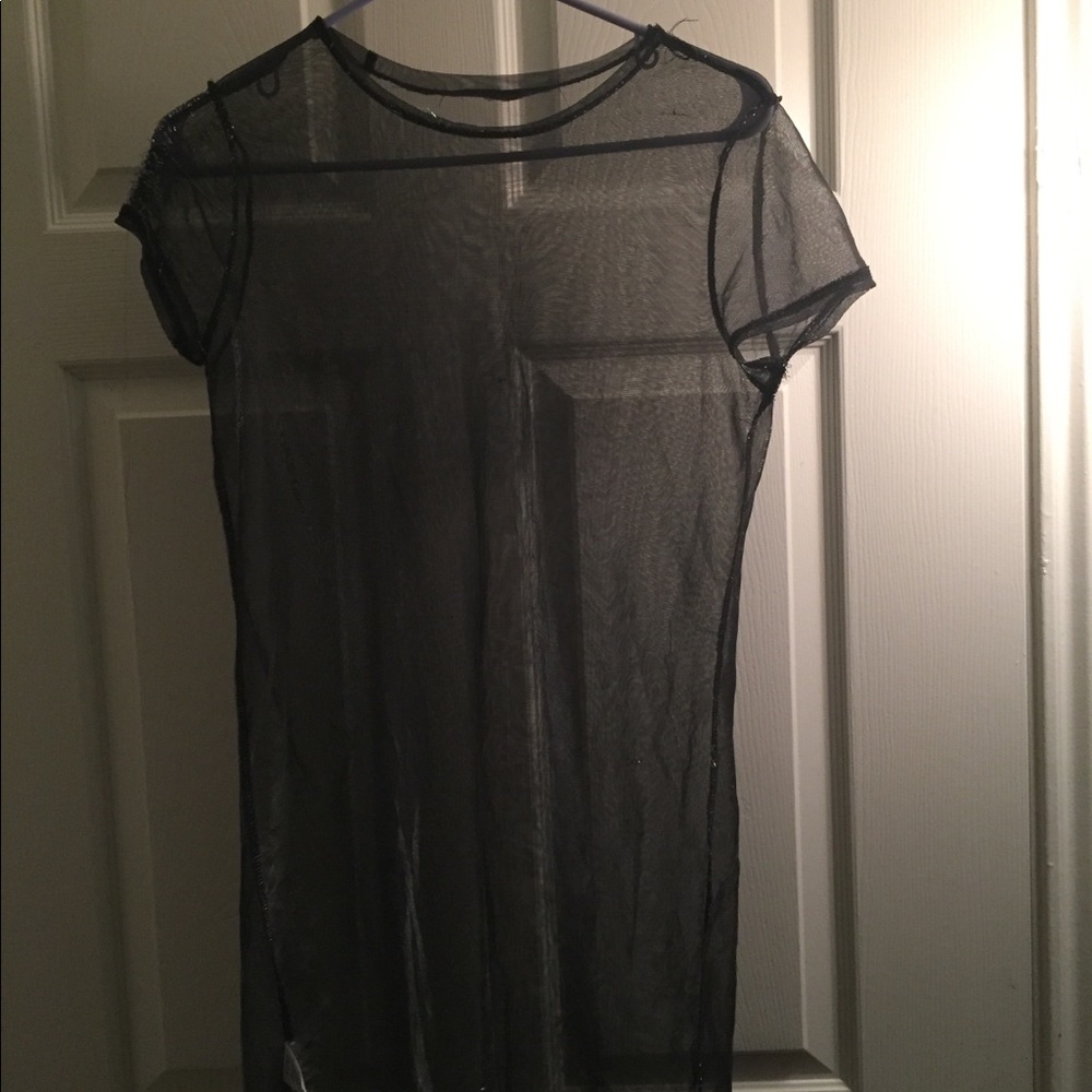 Knee length see through dress